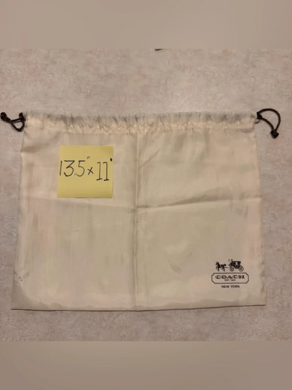 Coach Cream Logo Drawstring Dust Bag